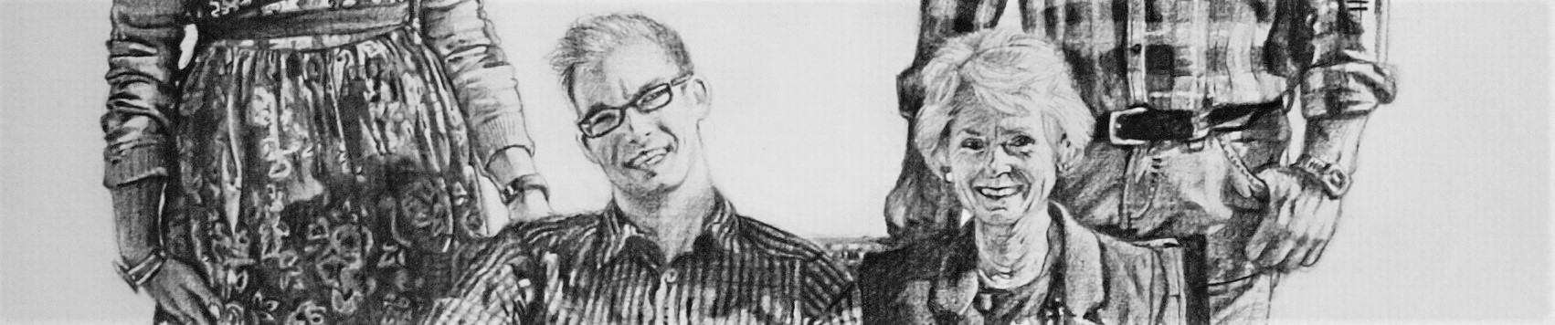 Family Portraits in Charcoal, Pencil, Graphite, Pen & Ink